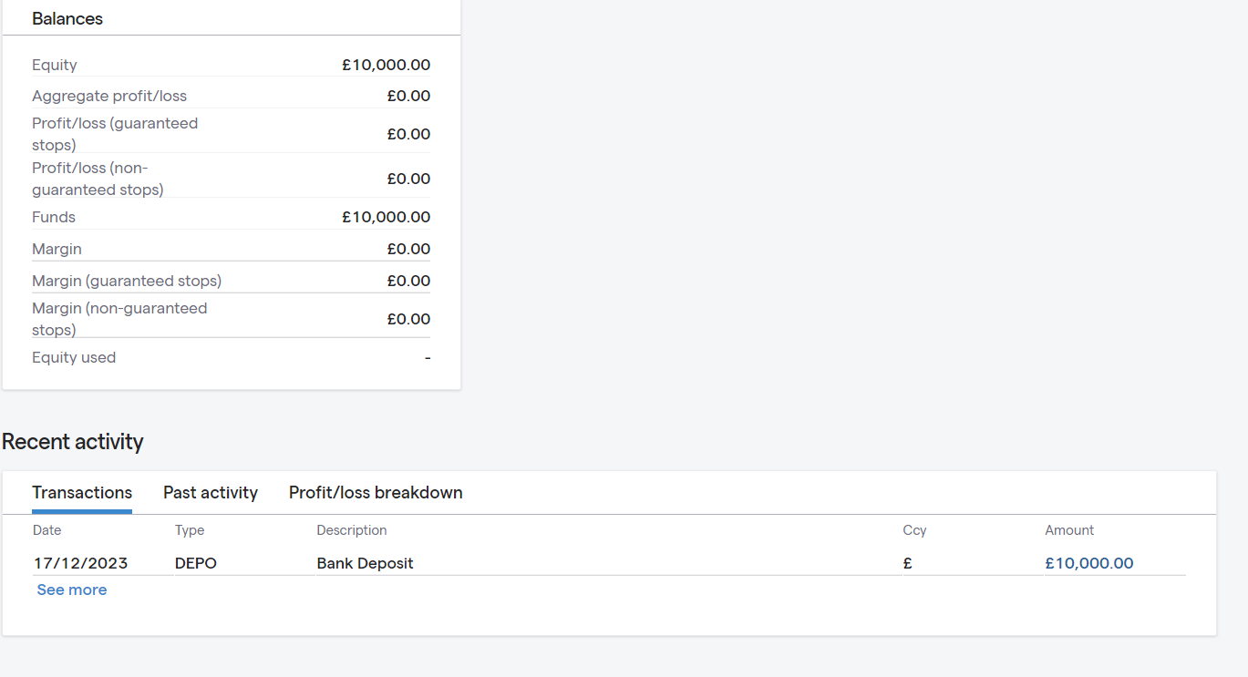 Depositing funds on IG.