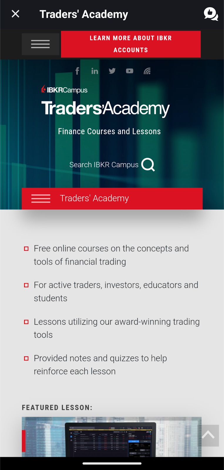 Interactive Brokers' Trading Academy.
