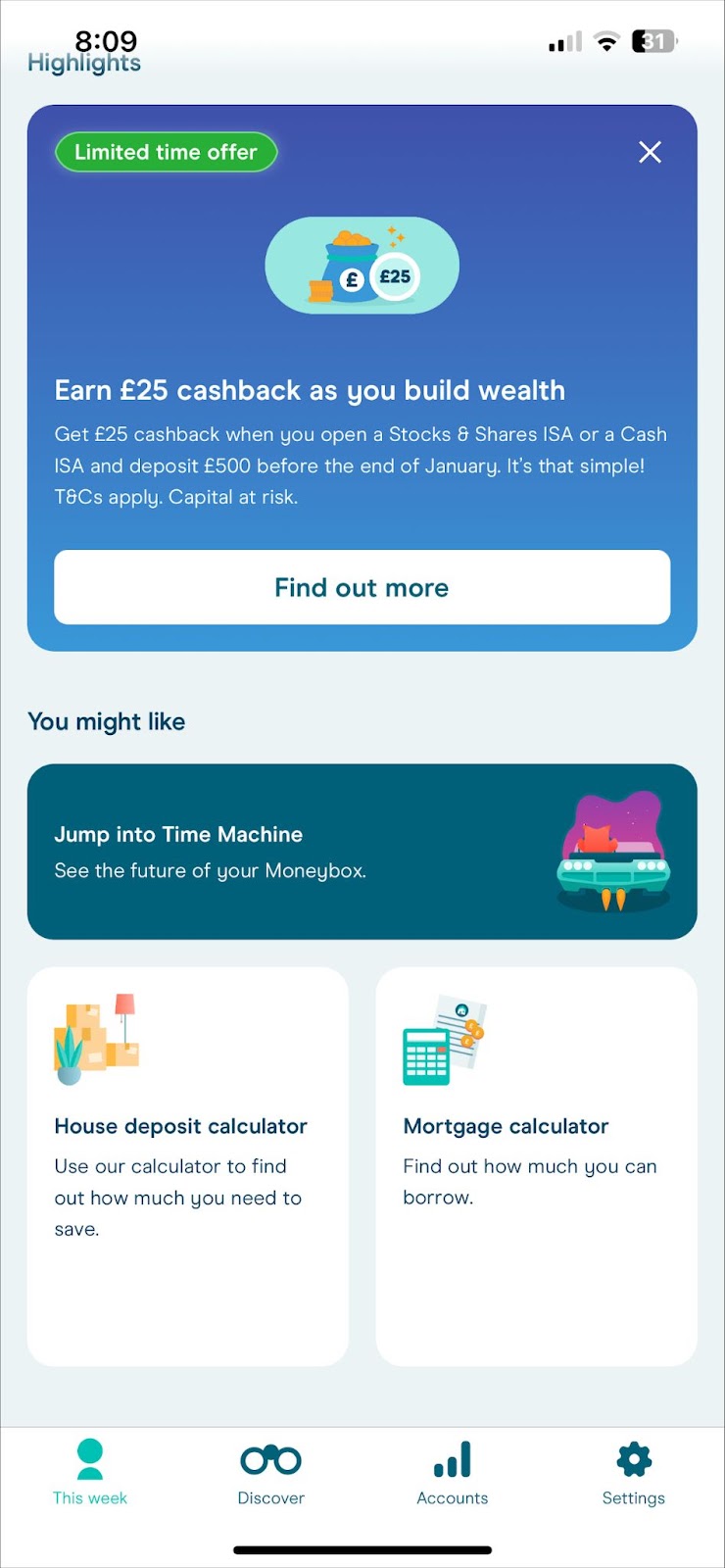 Moneybox mobile app.