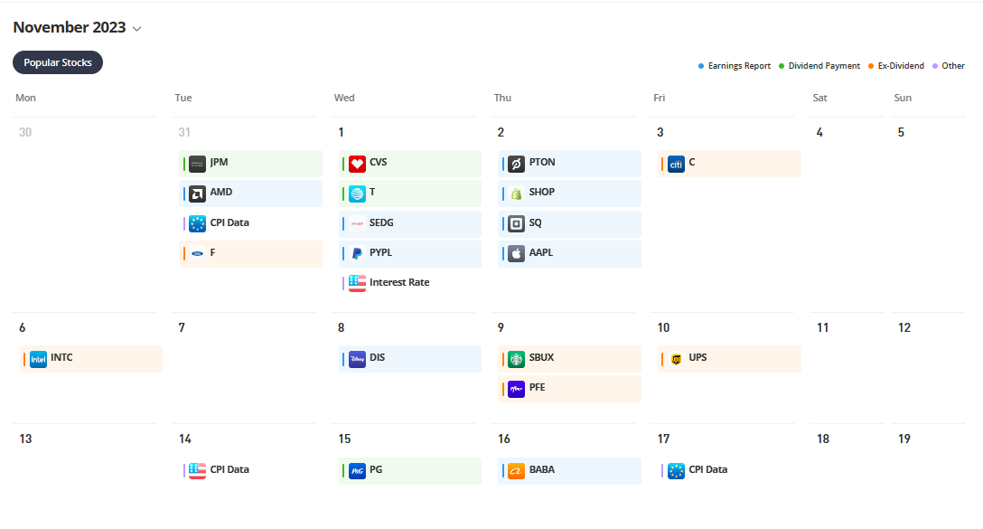 eToro's economic calendar.
