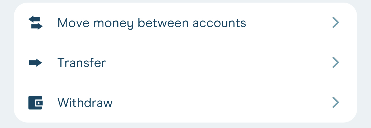 Depositing and withdrawaling on Moneybox.