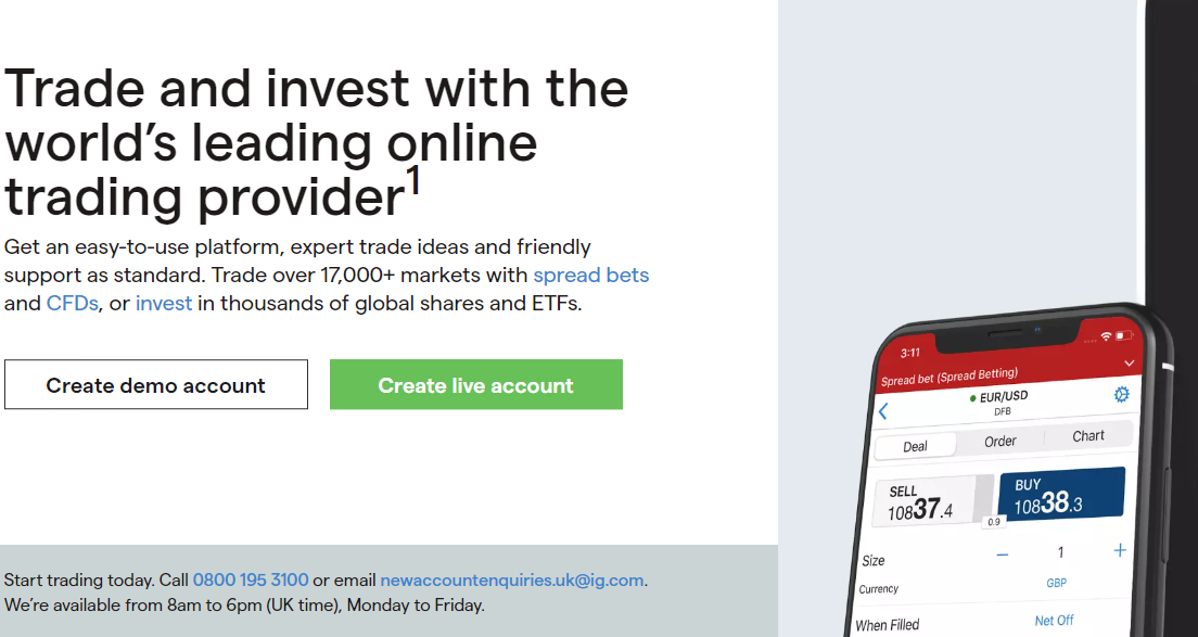 IG – Best for over 17,000 tradable instruments.