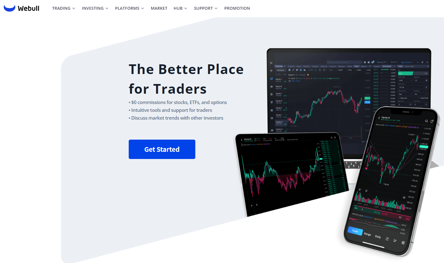 Webull – Best stock broker for paper trading.